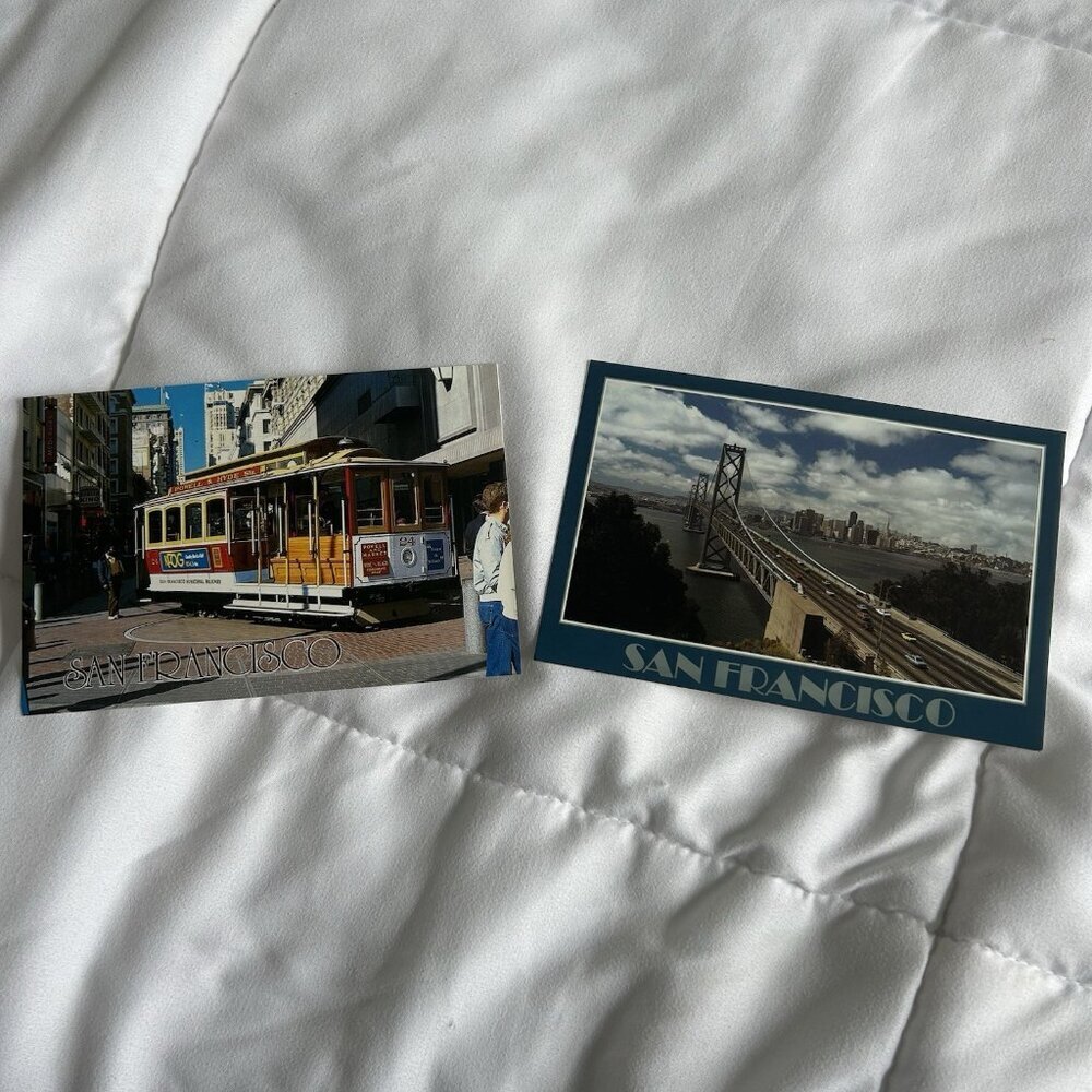 Postcard San Francisco Oakland Bay Bridge 19887 California USA Cable Car